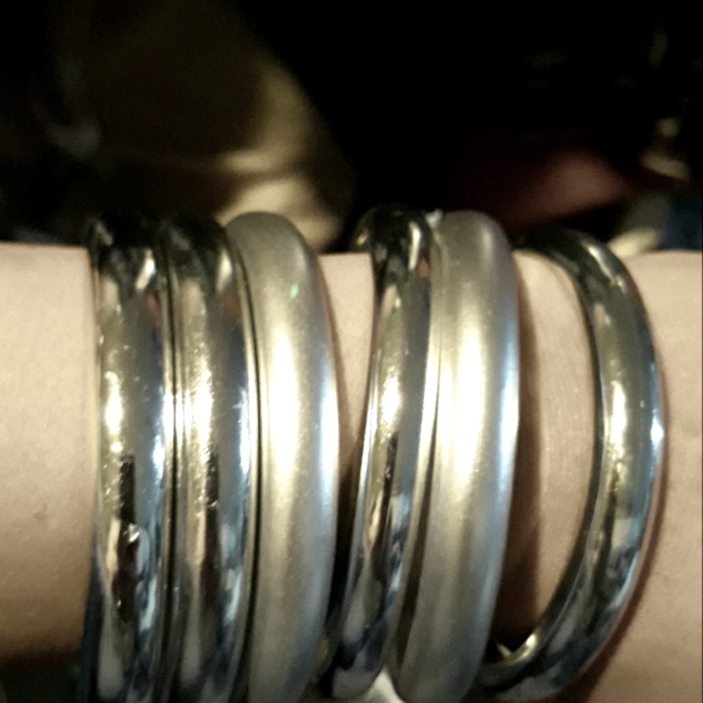 Stackable chrome Bangles. SOLD OUT